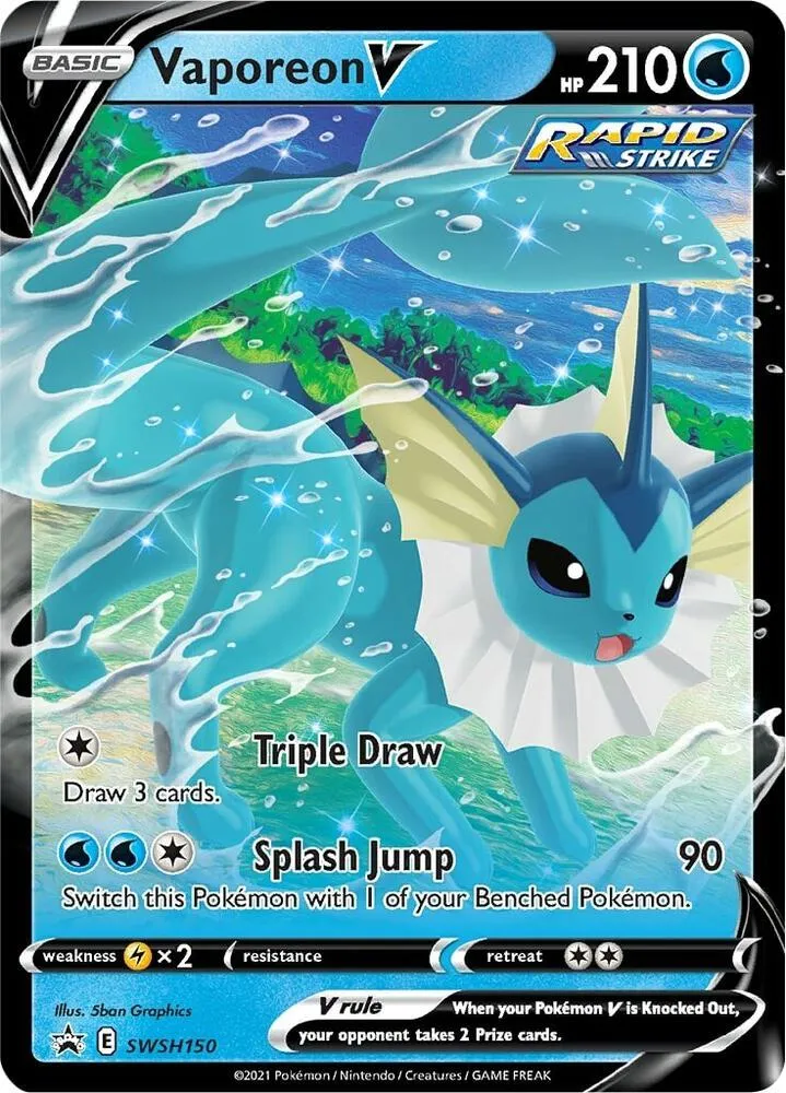 SWSH Black Star Promos 英語版 Vaporeon V SWSH150 カード表面