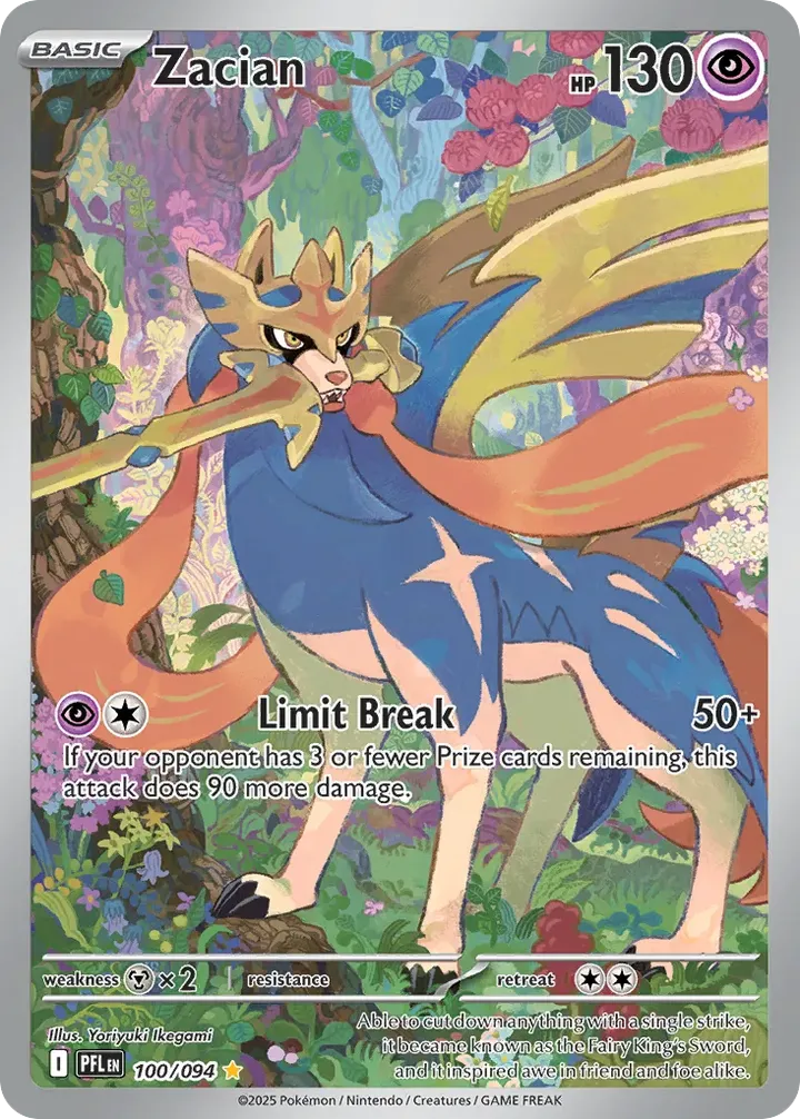Mega Evolution—Phantasmal Flames 영어판 Zacian 100 카드 앞면