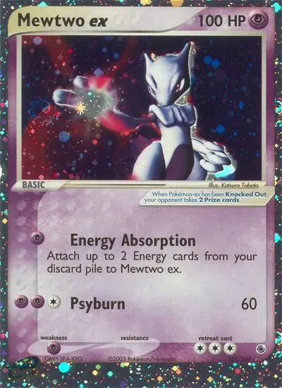 EX Ruby & Sapphire 영어판 Mewtwo ex 101 카드 앞면
