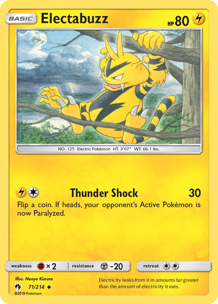 Sun & Moon—Lost Thunder 영어판 Electabuzz 71 카드 앞면