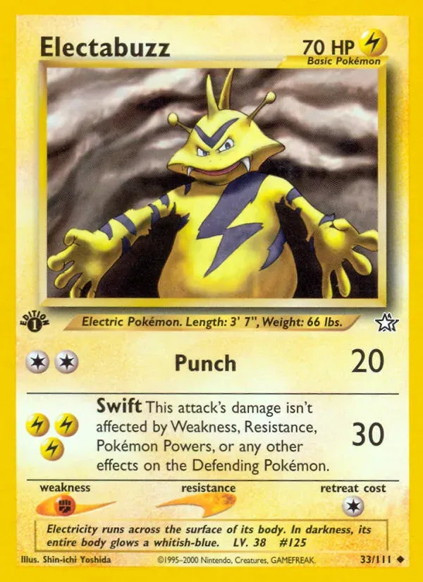 Neo Genesis 영어판 Electabuzz 33 카드 앞면