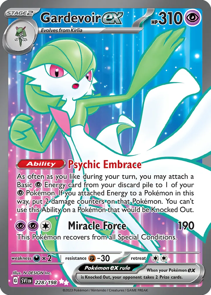 Scarlet & Violet 영어판 Gardevoir ex 228 카드 앞면