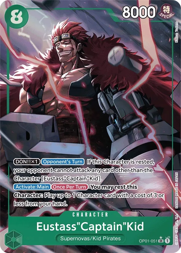 Romance Dawn 영어판 Eustass"Captain"Kid OP01-051 · 패럴렐 4 카드 앞면