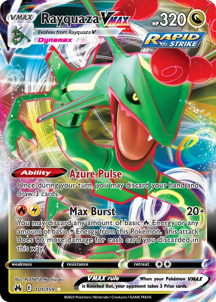 Front of Rayquaza VMAX 101, Crown Zenith English