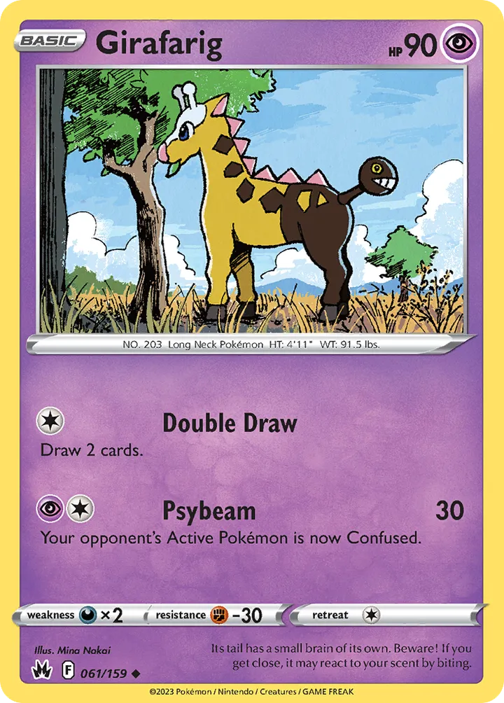 Crown Zenith 英語版 Girafarig 61 カード表面
