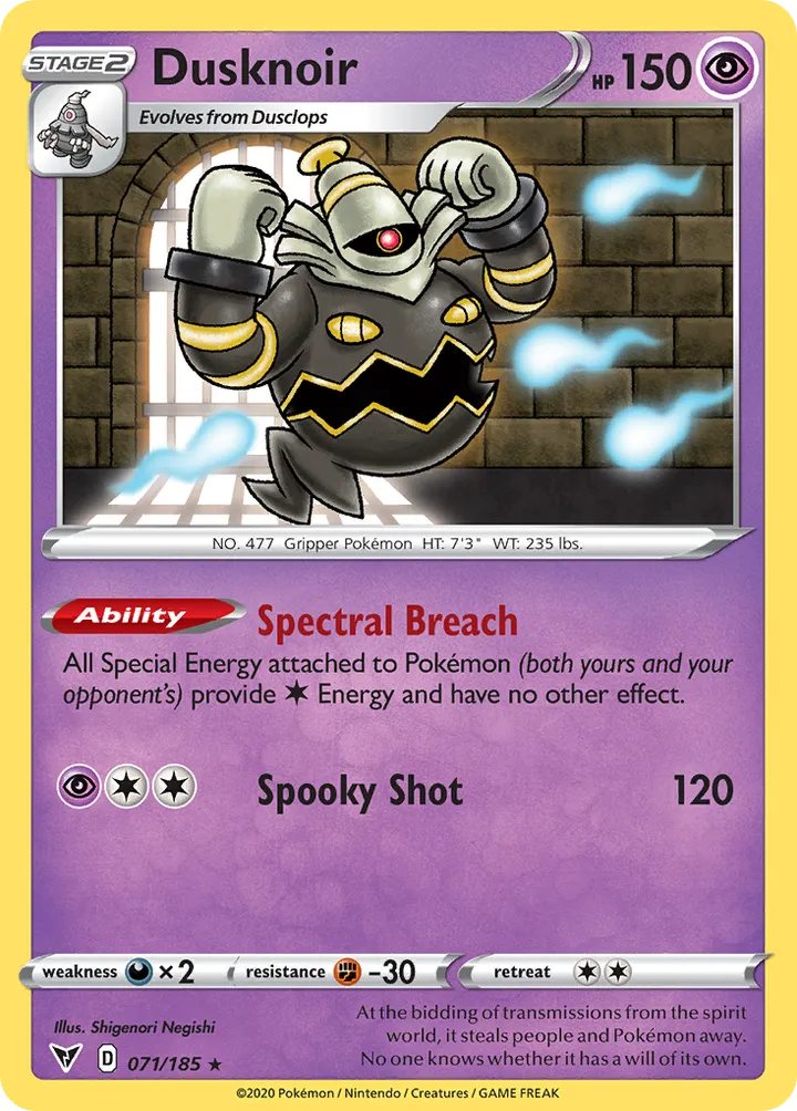 Sword & Shield—Vivid Voltage 영어판 Dusknoir 71 카드 앞면