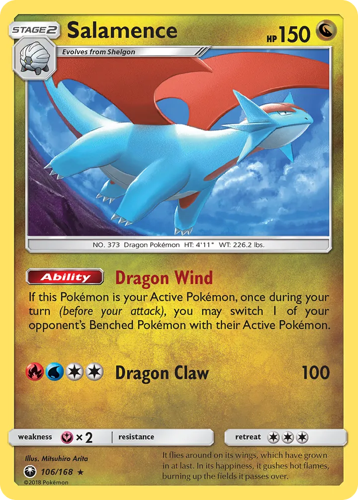 Sun & Moon—Celestial Storm 영어판 Salamence 106 카드 앞면
