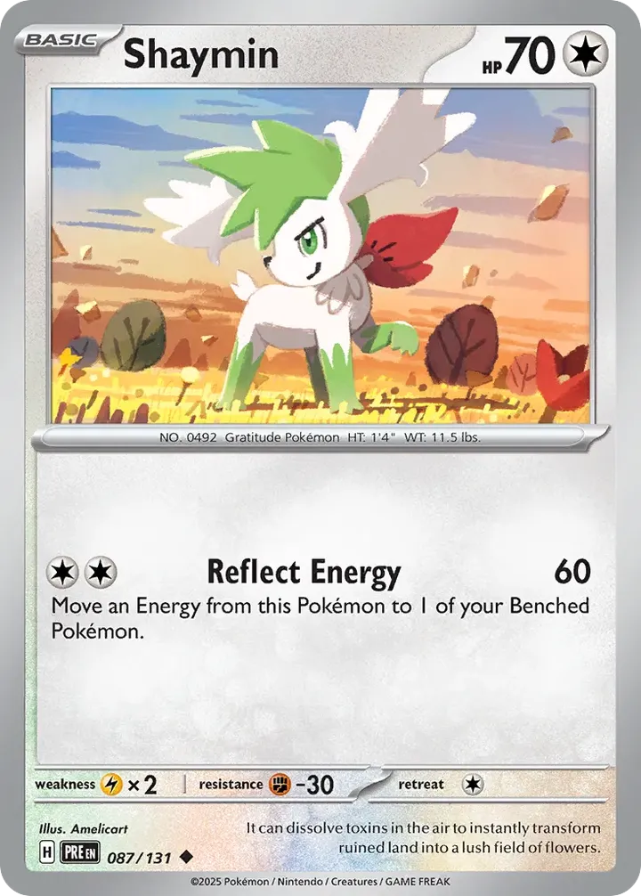 Scarlet & Violet—Prismatic Evolutions 영어판 Shaymin 87 카드 앞면