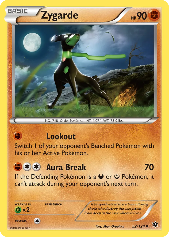 XY—Fates Collide 영어판 Zygarde 52 카드 앞면