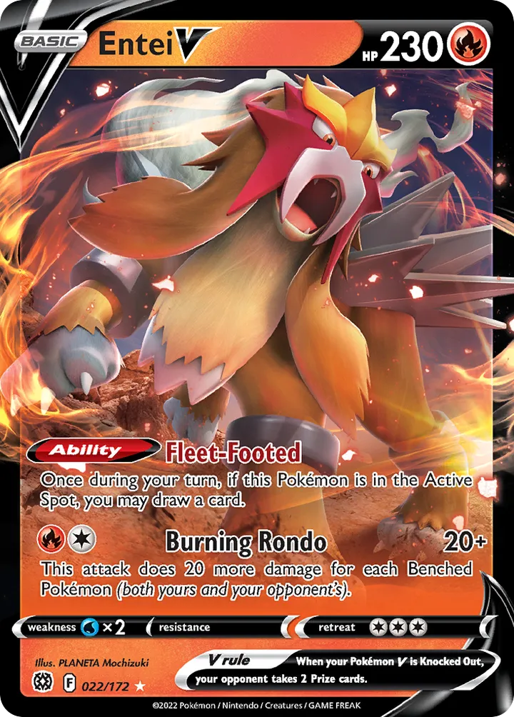 Sword & Shield—Brilliant Stars 영어판 Entei V 22 카드 앞면