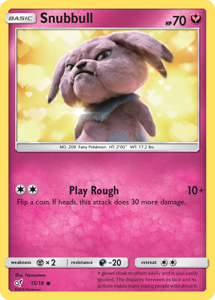 Detective Pikachu 英語版 Snubbull 15 カード表面
