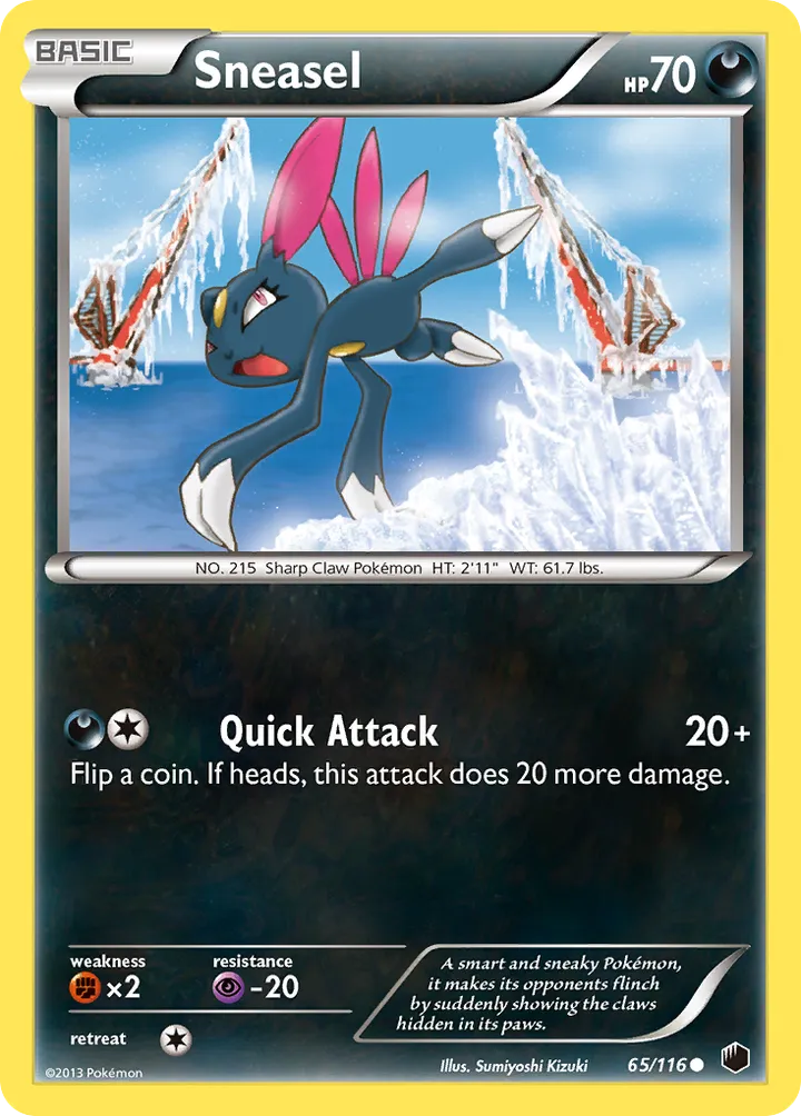 Black & White—Plasma Freeze 영어판 Sneasel 65 카드 앞면