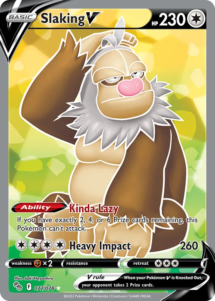 Pokémon TCG: Pokémon GO 英語版 Slaking V 77 カード表面