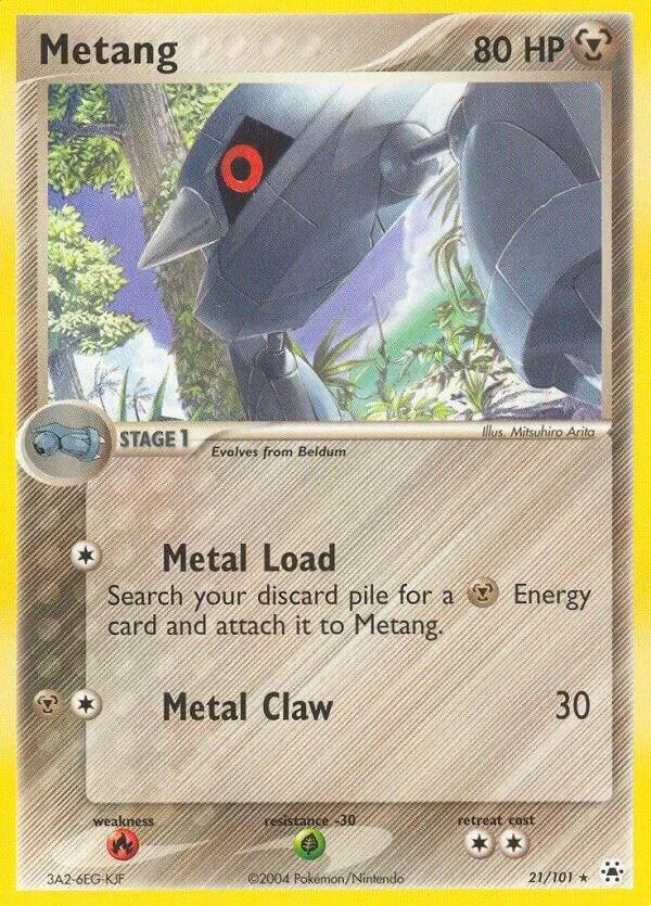 EX Hidden Legends 영어판 Metang 21 카드 앞면