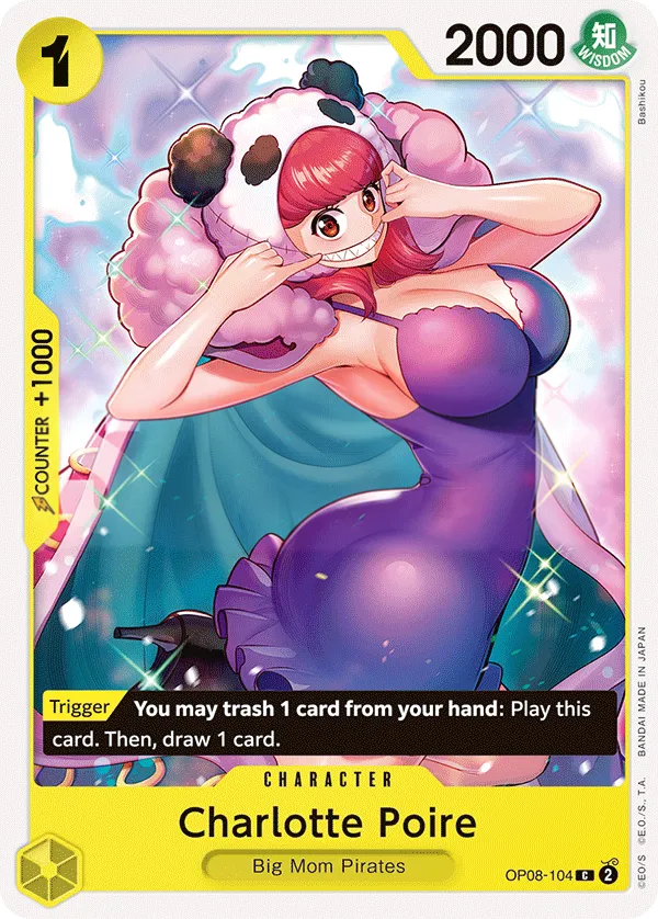 Two Legends 영어판 Charlotte Poire OP08-104 카드 앞면