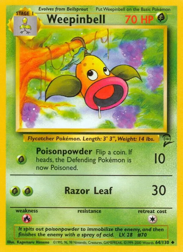 Base Set 2 英語版 Weepinbell 64 カード表面