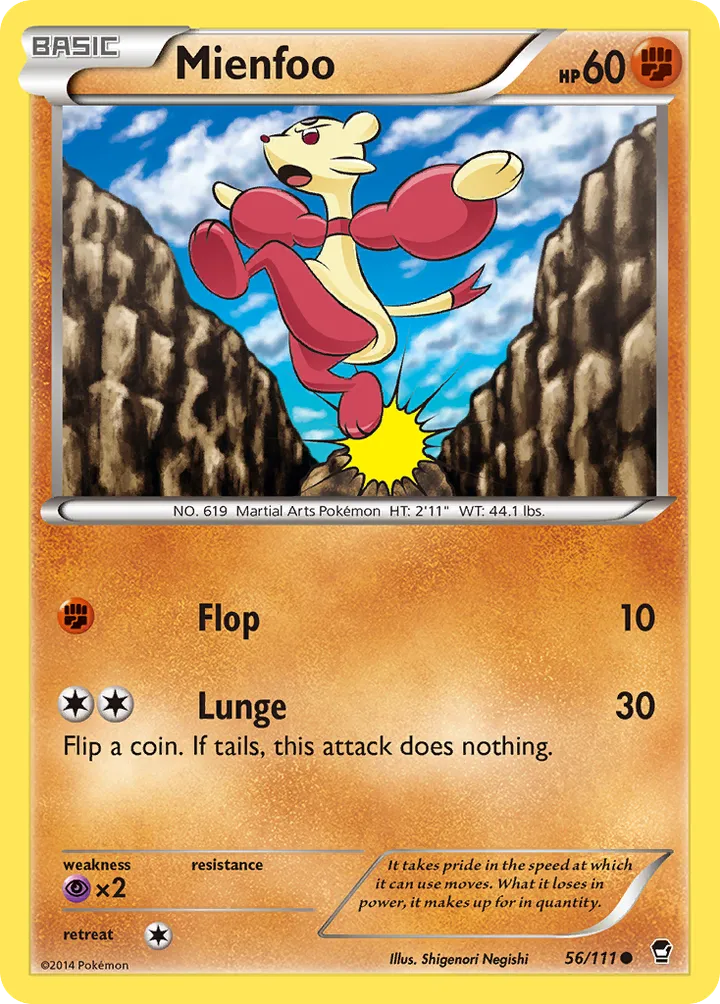 XY—Furious Fists 英語版 Mienfoo 56 カード表面