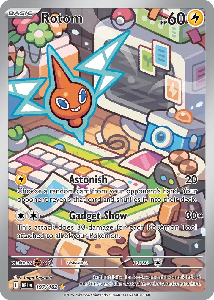 Scarlet & Violet—Destined Rivals 英語版 Rotom 197 カード表面