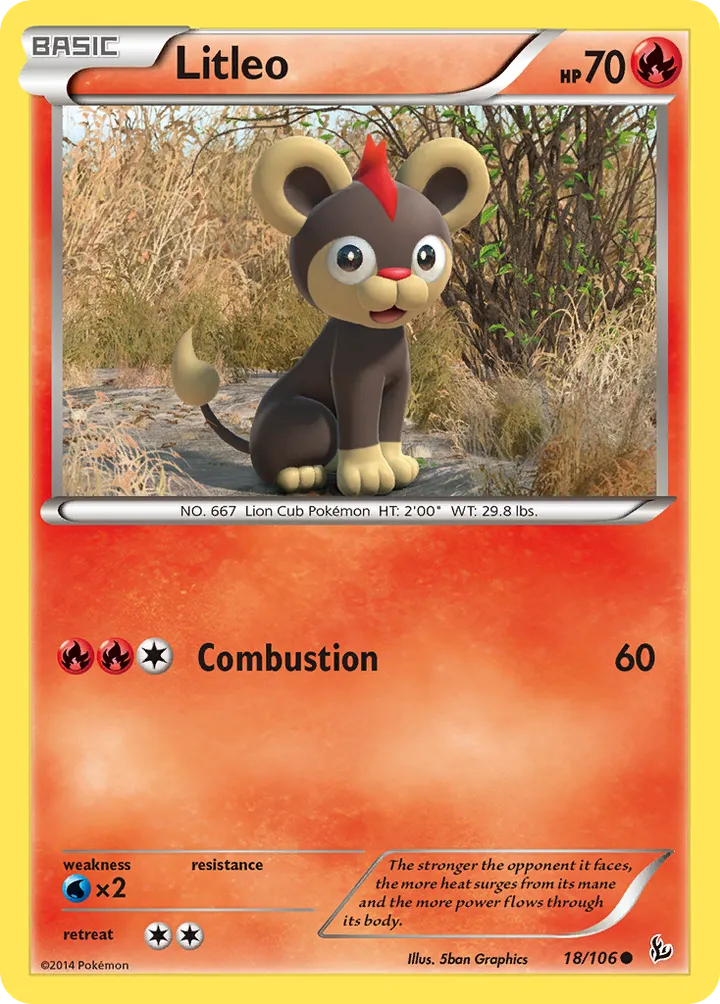 XY—Flashfire 英語版 Litleo 18 カード表面