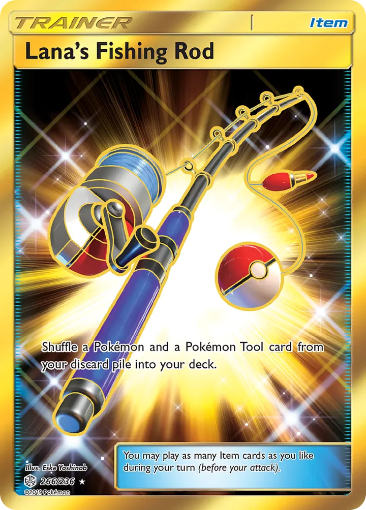 Sun & Moon—Cosmic Eclipse 영어판 Lana's Fishing Rod 266 카드 앞면