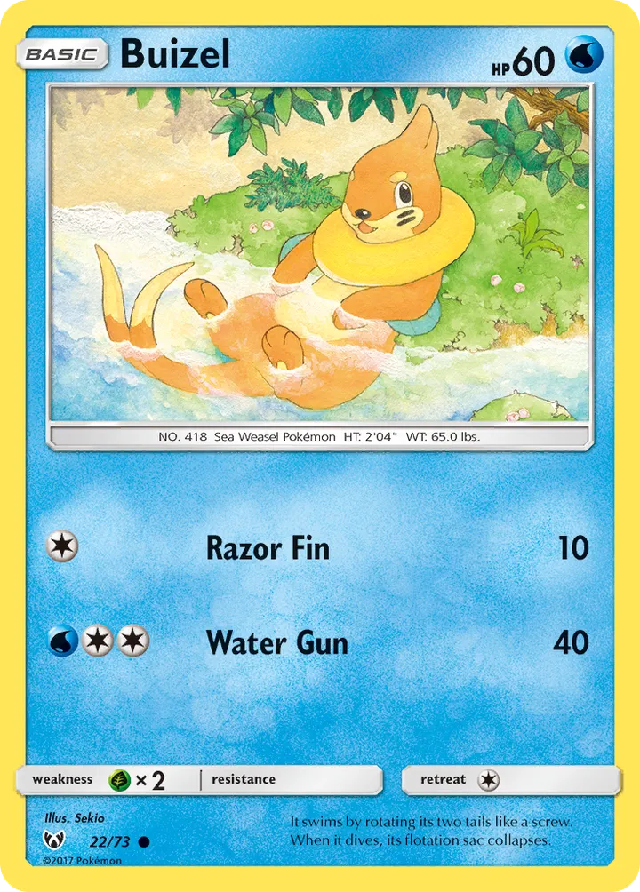 Shining Legends 영어판 Buizel 22 카드 앞면