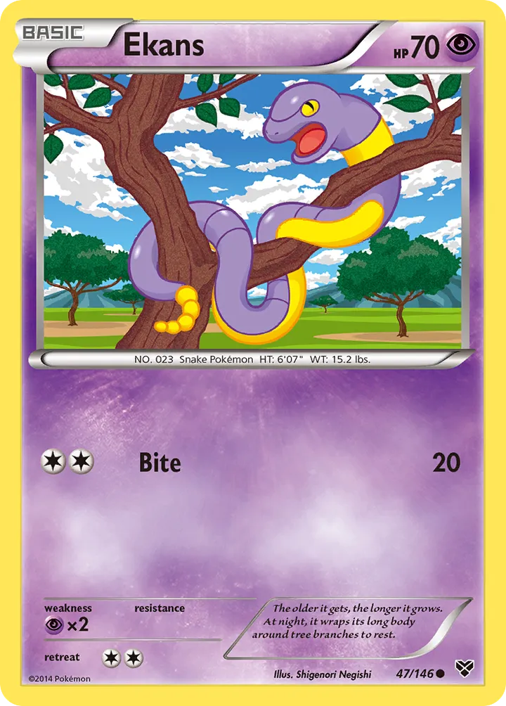 XY 영어판 Ekans 47 카드 앞면