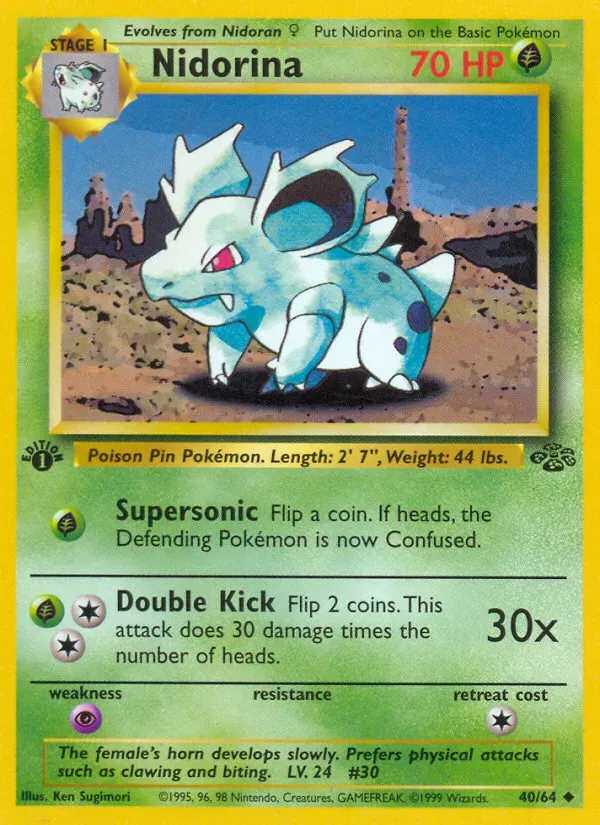 Jungle 英語版 Nidorina 40 カード表面