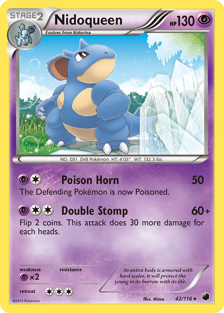 Black & White—Plasma Freeze 영어판 Nidoqueen 42 카드 앞면