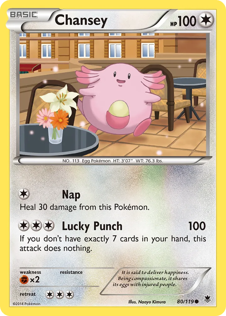 XY—Phantom Forces 英語版 Chansey 80 カード表面