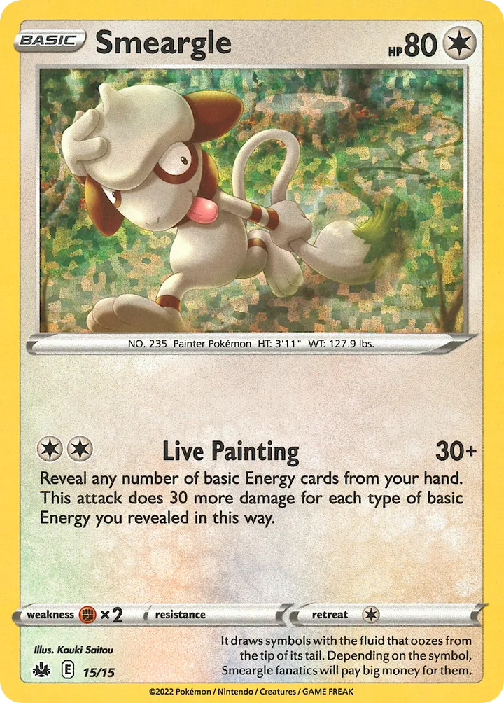 McDonald's Collection 2022 영어판 Smeargle 15 카드 앞면