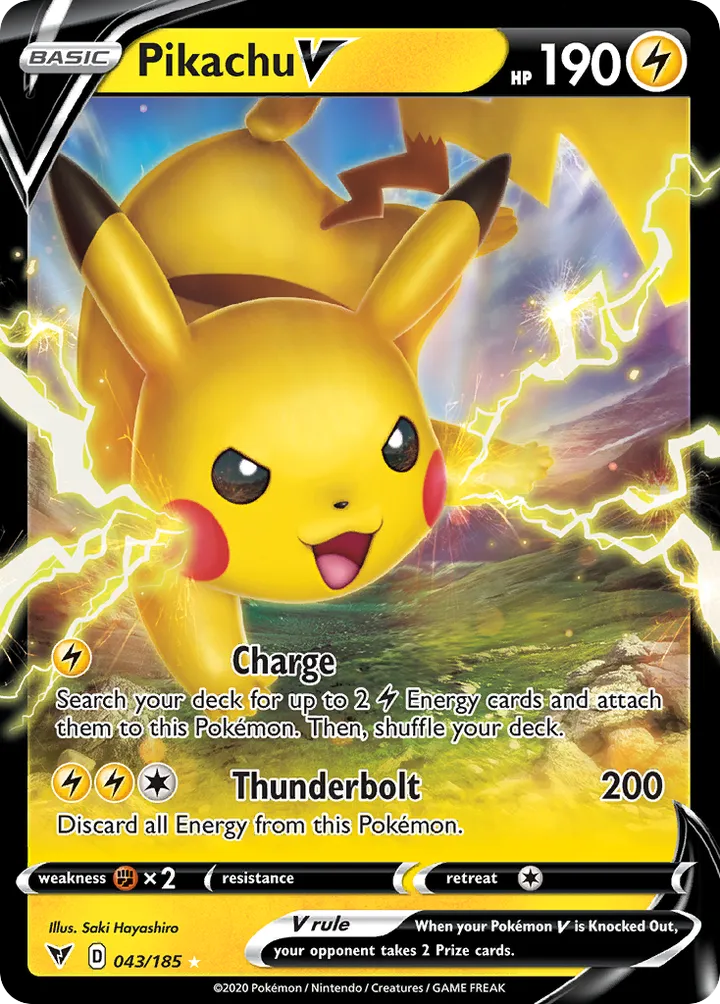 Sword & Shield—Vivid Voltage 영어판 Pikachu V 43 카드 앞면