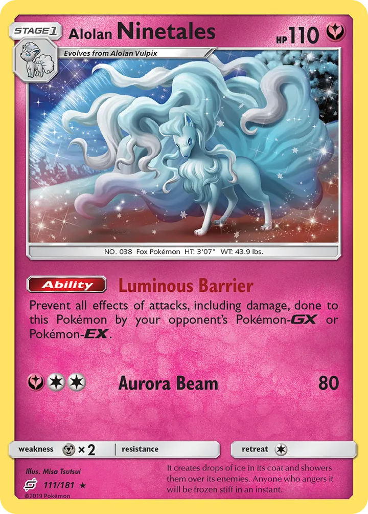 Sun & Moon—Team Up 영어판 Alolan Ninetales 111 카드 앞면