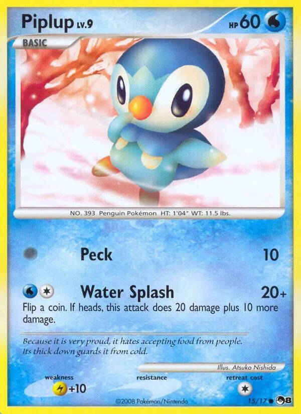 POP Series 8 英語版 Piplup 15 カード表面
