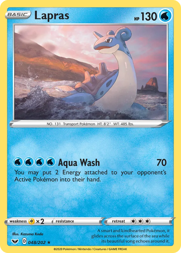 Sword & Shield 英語版 Lapras 48 カード表面