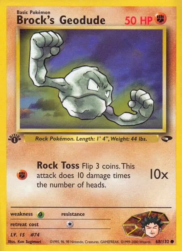 Gym Challenge 英語版 Brock's Geodude 68 カード表面