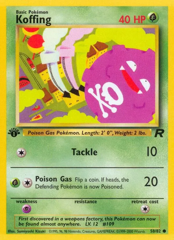 Team Rocket 英語版 Koffing 58 カード表面