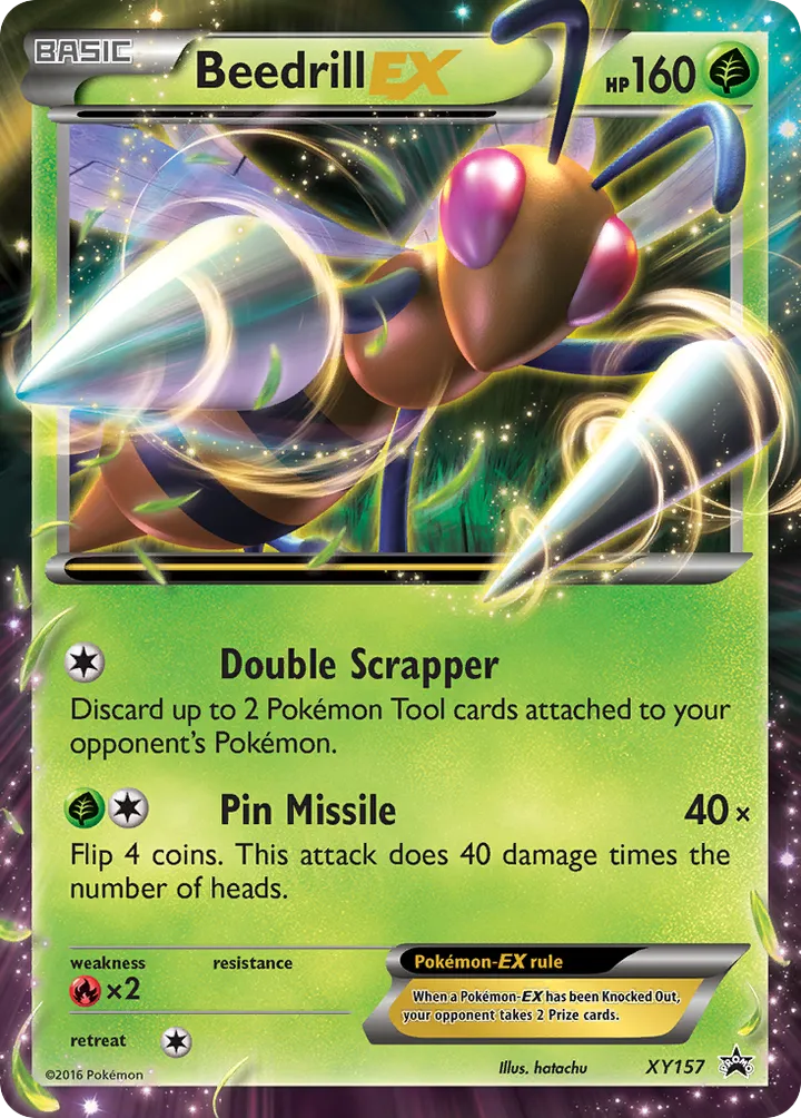 XY Black Star Promos 영어판 Beedrill-EX XY157 카드 앞면