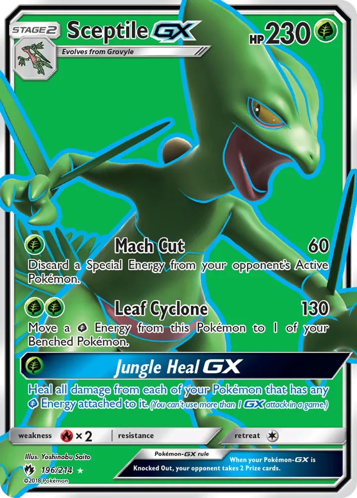 Sun & Moon—Lost Thunder 英語版 Sceptile-GX 196 カード表面