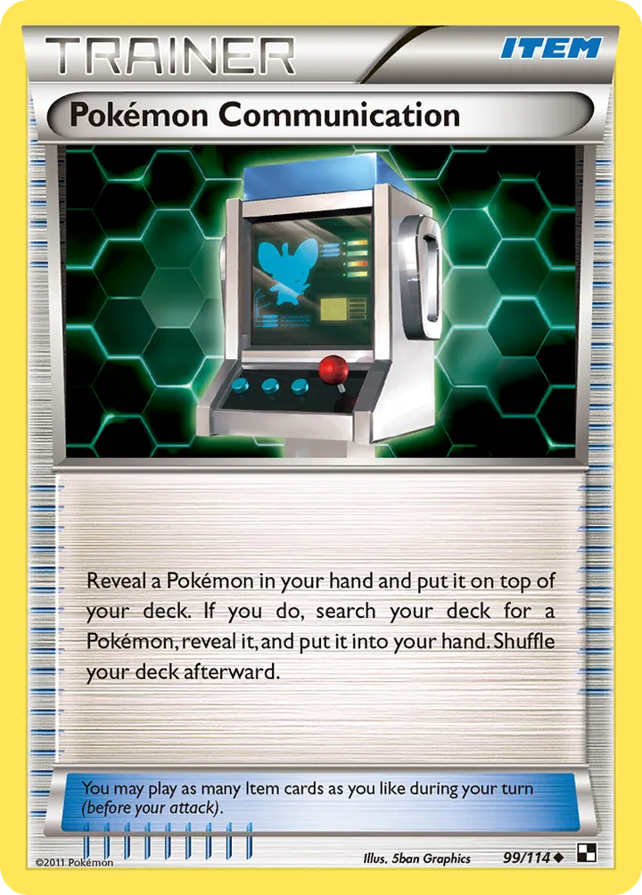 Black & White 영어판 Pokémon Communication 99 카드 앞면