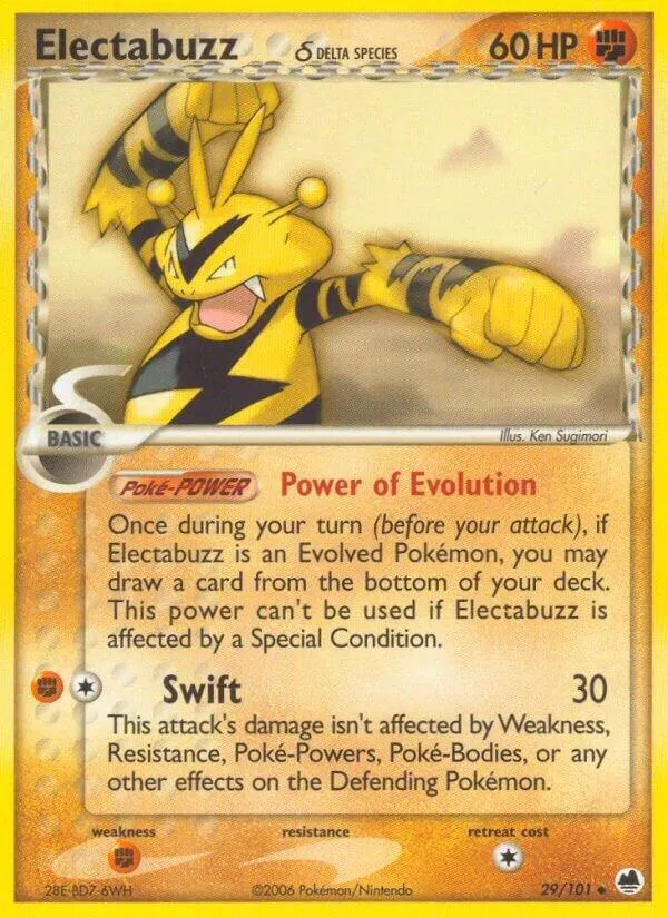 EX Dragon Frontiers 영어판 Electabuzz δ 29 카드 앞면