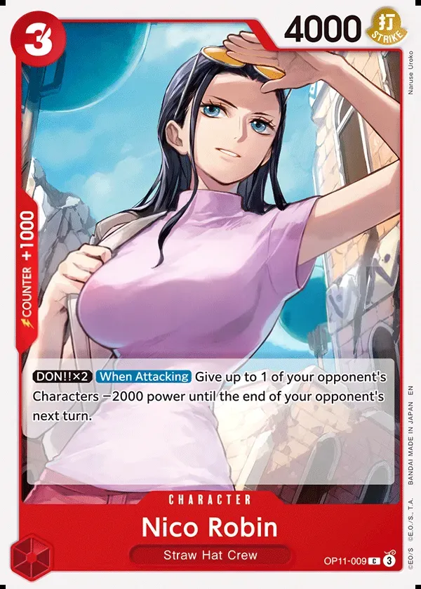 A Fist of Divine Speed 英語版 Nico Robin OP11-009 · 再録 カード表面