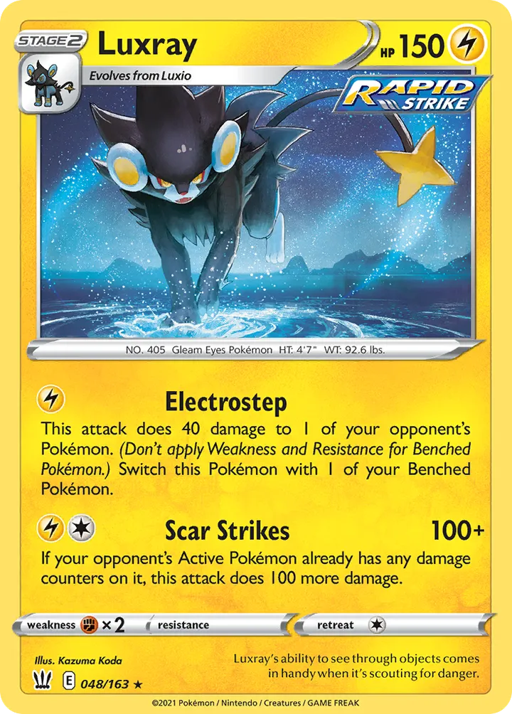 Sword & Shield—Battle Styles 영어판 Luxray 48 카드 앞면