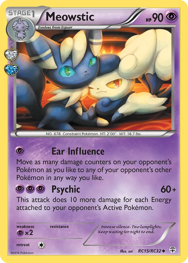 Generations 영어판 Meowstic RC15 카드 앞면