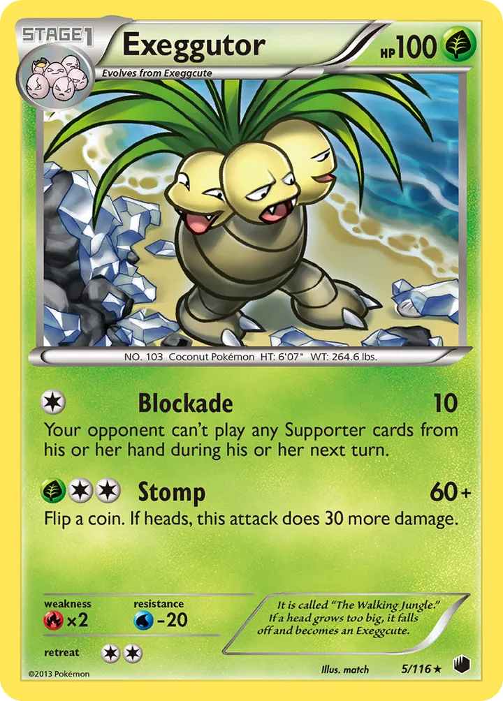 Black & White—Plasma Freeze 英語版 Exeggutor 5 カード表面