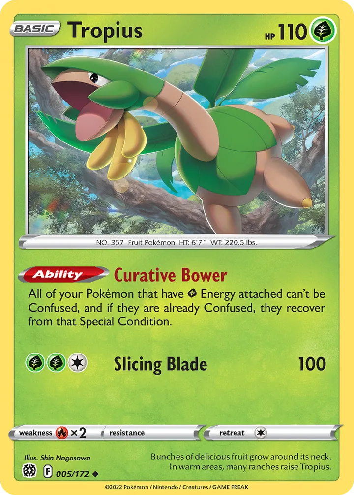 Sword & Shield—Brilliant Stars 英語版 Tropius 5 カード表面