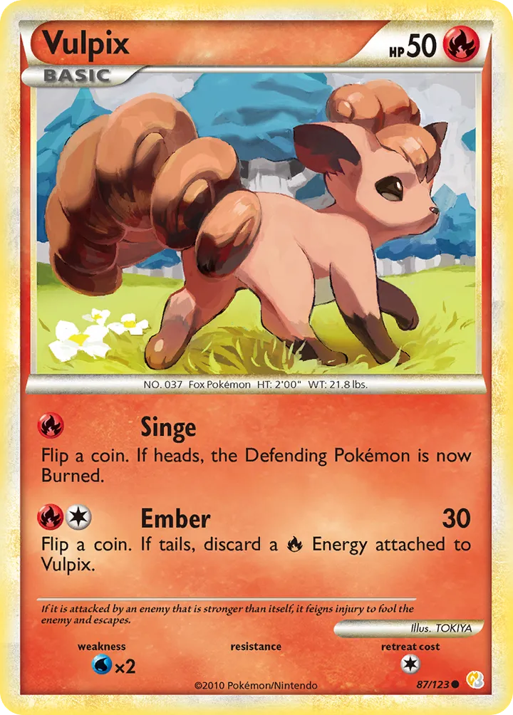 HeartGold & SoulSilver 영어판 Vulpix 87 카드 앞면
