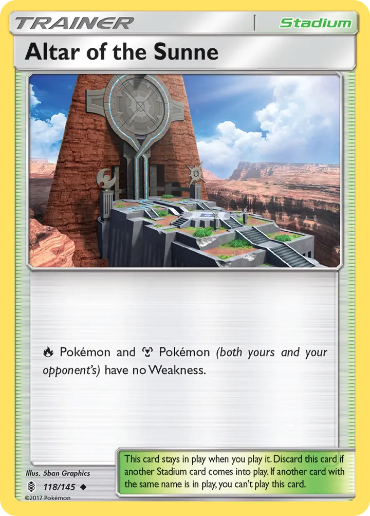 Sun & Moon—Guardians Rising 영어판 Altar of the Sunne 118 카드 앞면