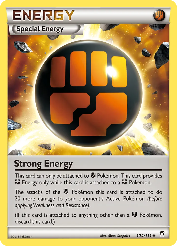 XY—Furious Fists 英語版 Strong Energy 104 カード表面