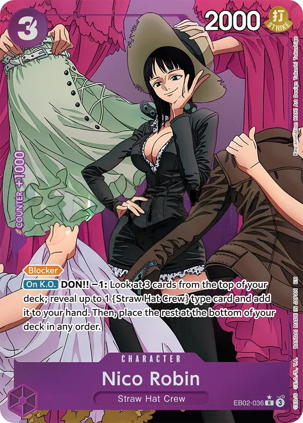 Anime 25th Collection 영어판 Nico Robin EB02-036 · 패럴렐 카드 앞면