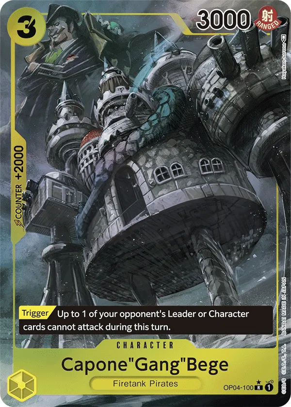 Kingdoms of Intrigue 英語版 Capone"Gang"Bege OP04-100 · パラレル カード表面